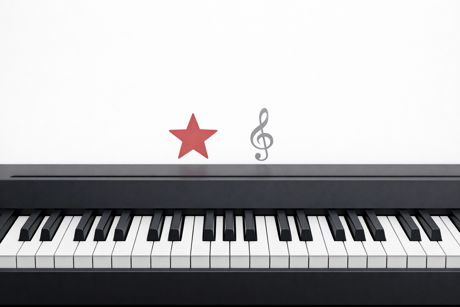 Modern piano with pop and classical icons, showing the bridge between genres in music education for kids.
