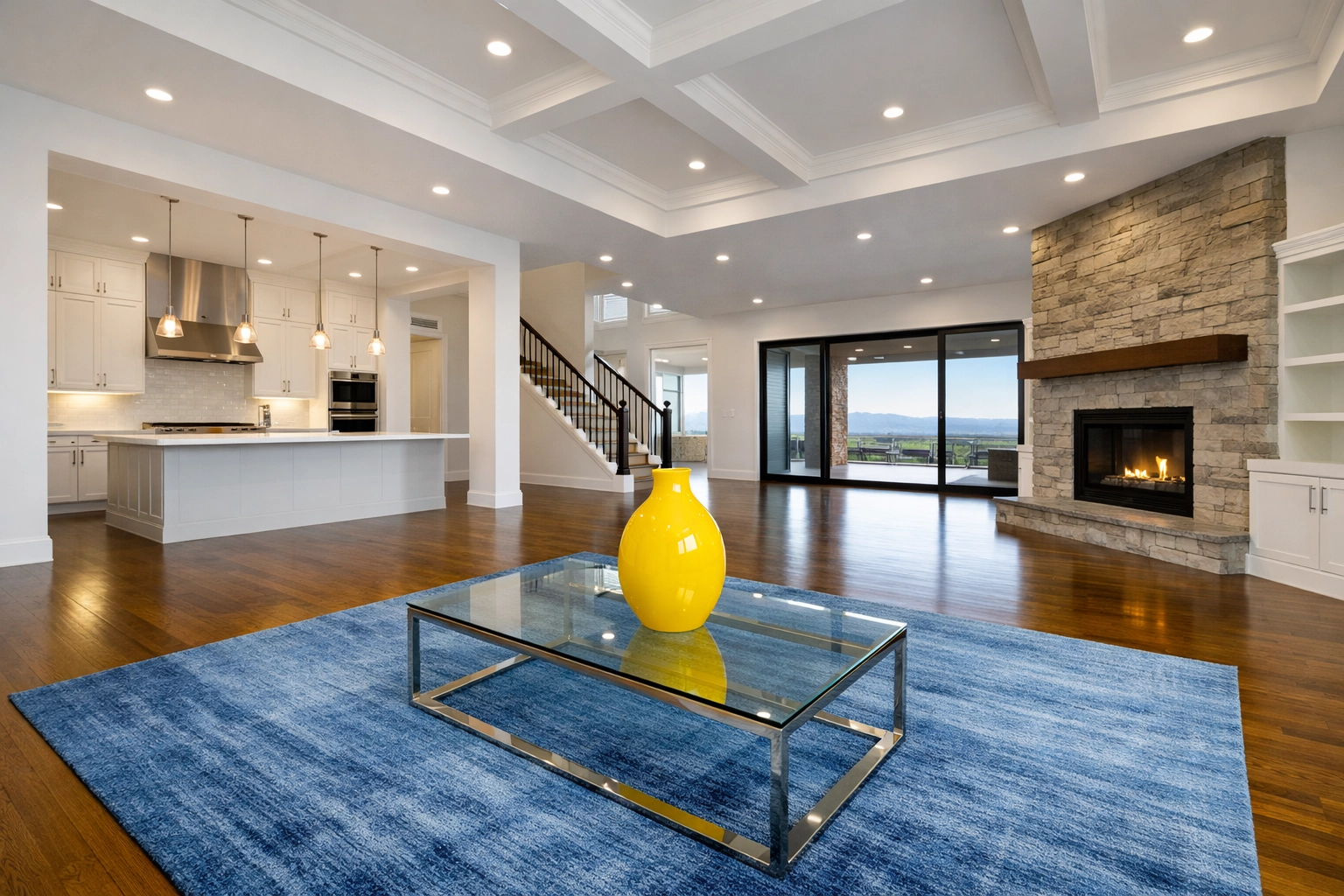 A pristine, move-in ready living room in Littleton after a thorough professional deep cleaning service.