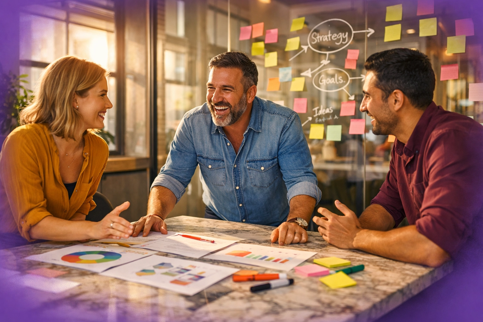 Agency partners engaged in a high-level strategy session, reclaimed from administrative tasks.