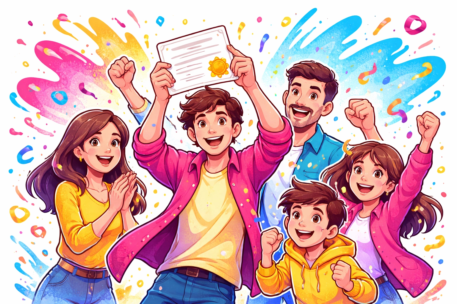 Young adult receiving a certificate after completing a workforce training session