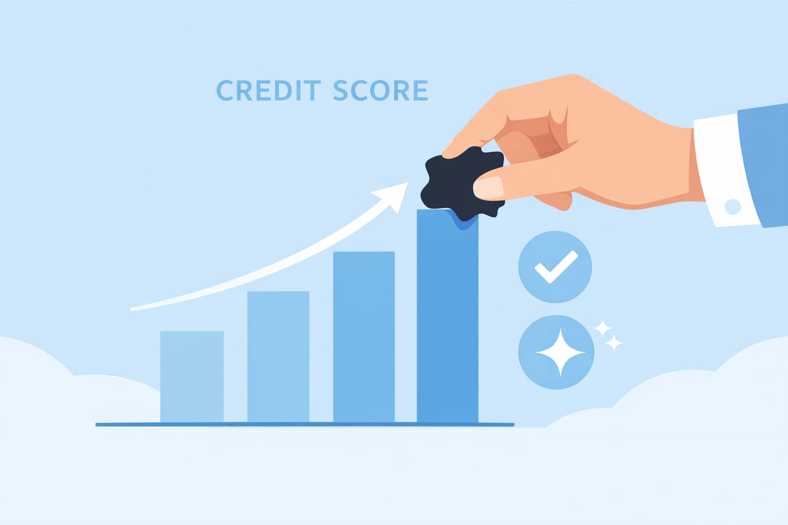 Servicio de reparación de crédito eliminando cuentas negativas y colecciones.