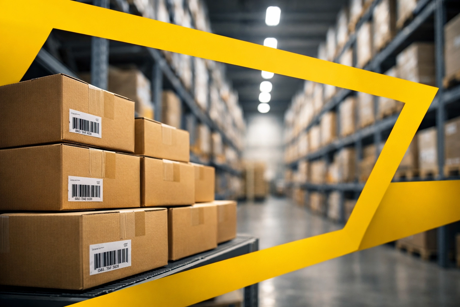 Organized Amazon FBA warehouse with efficient inventory management and fulfillment operations