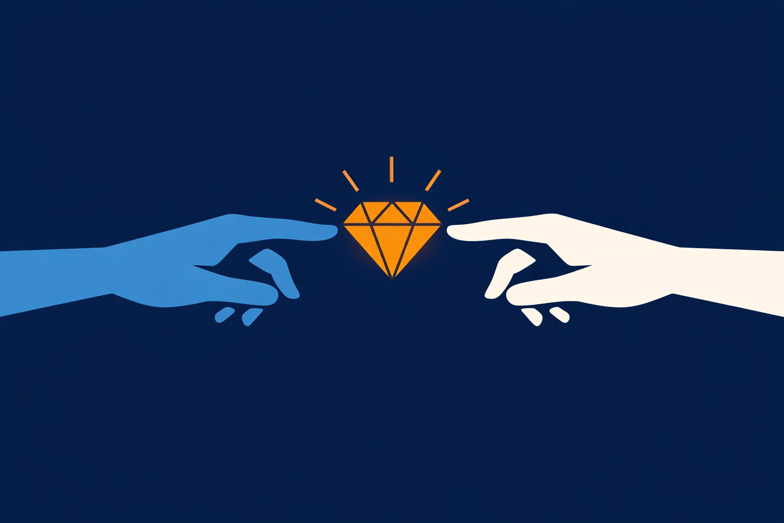 Minimalist design of hands connecting for a photography job opportunity on a secure marketplace.