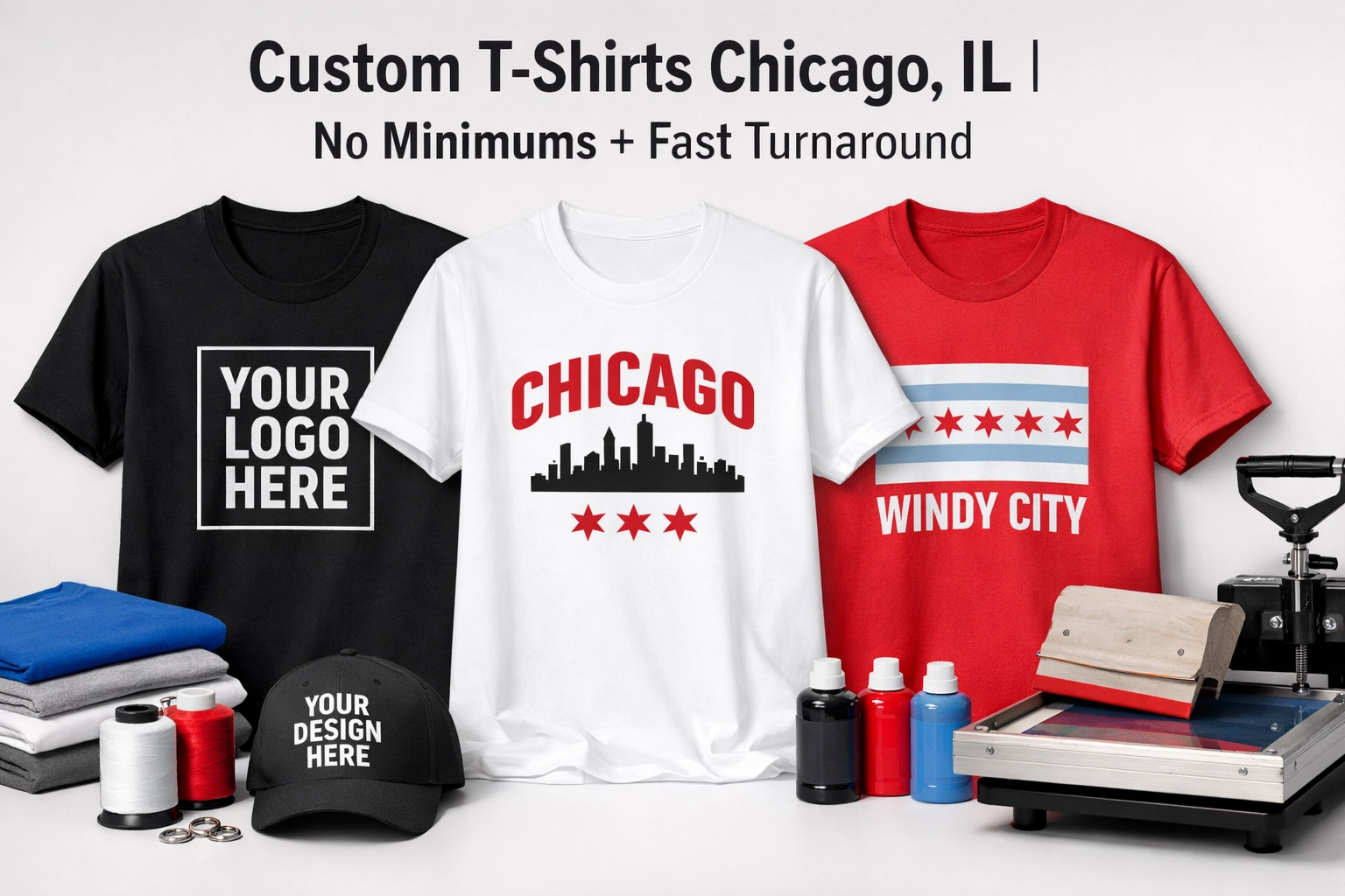 [HERO] Custom T-Shirts Chicago, IL | No Minimums + Fast Turnaround