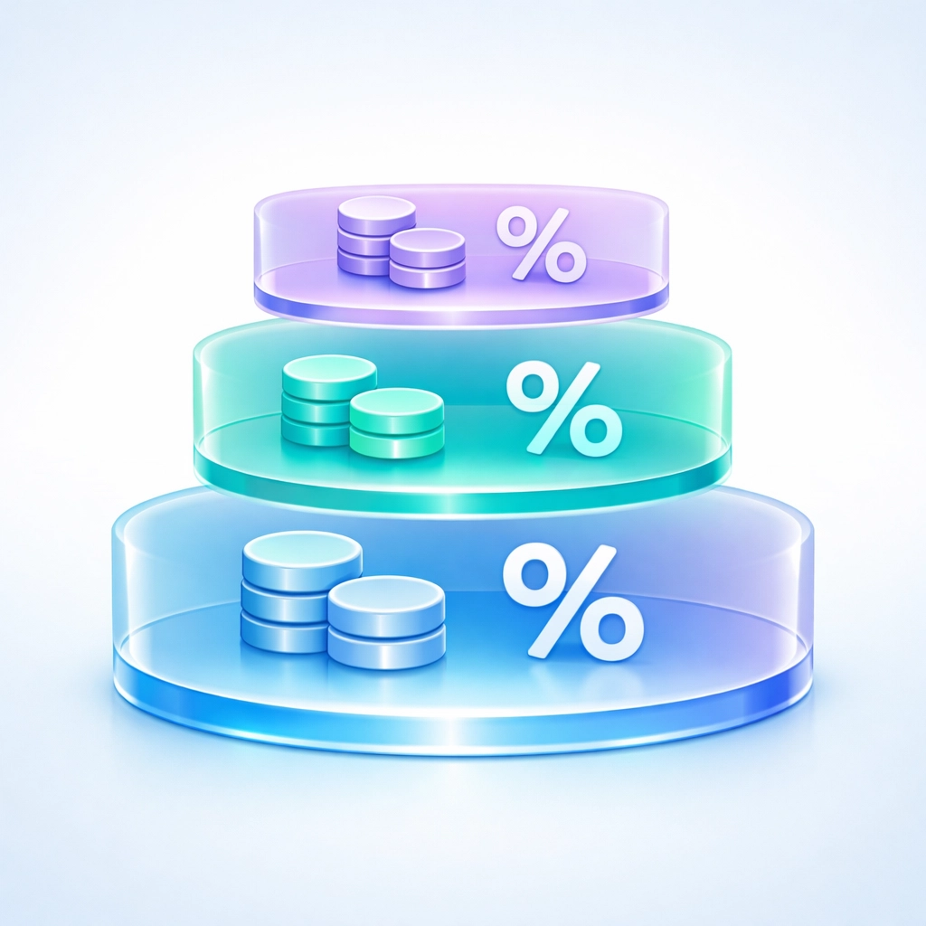 Three-tier CDCP income-based co-payment structure showing coverage levels
