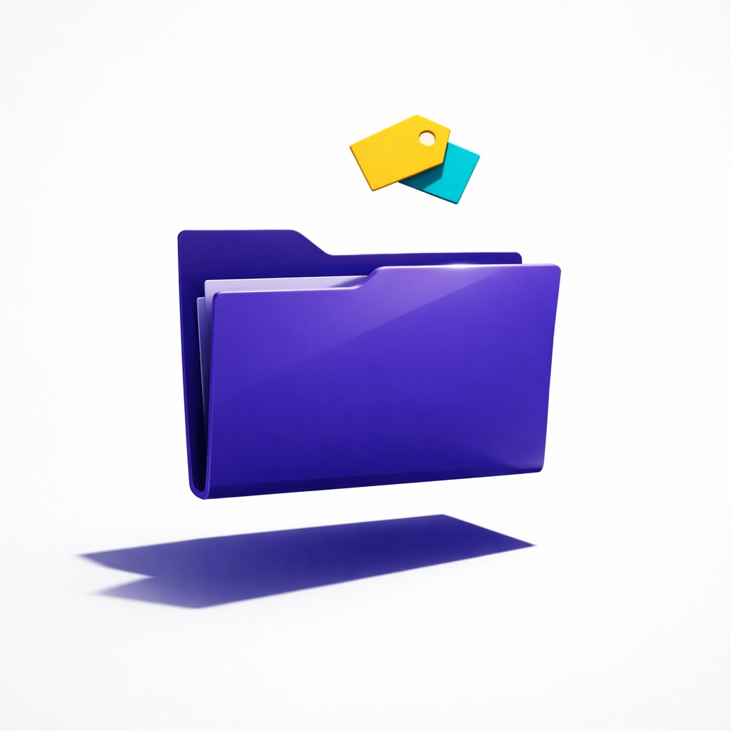 Purple folder symbolizing a miscategorized transaction, a common pitfall in AI for bookkeeping.