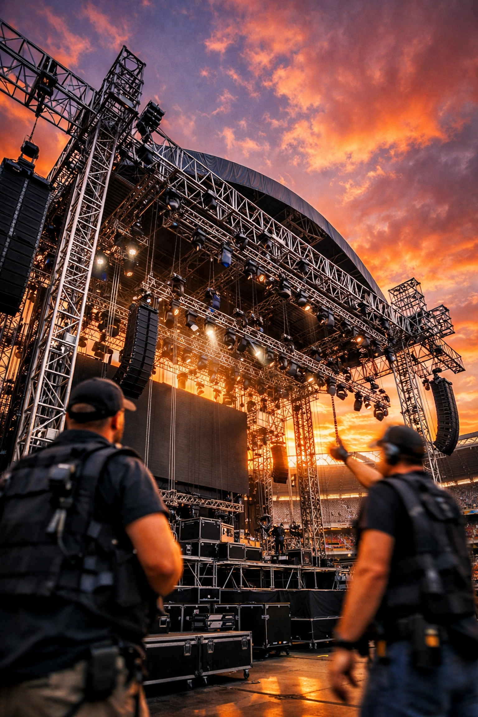 Large-scale concert stage production and global entertainment logistics managed by veteran-led marketing experts.