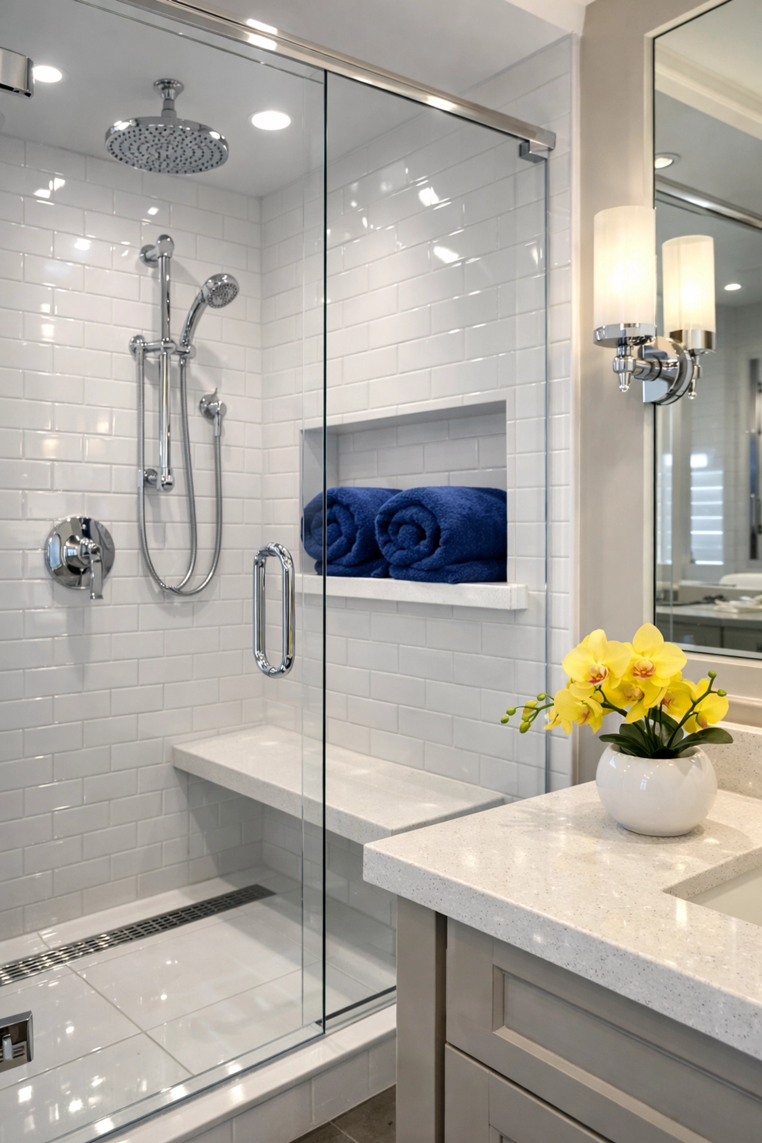 Immaculate spa-like bathroom in Groton MA following a Ninja-style deep clean.