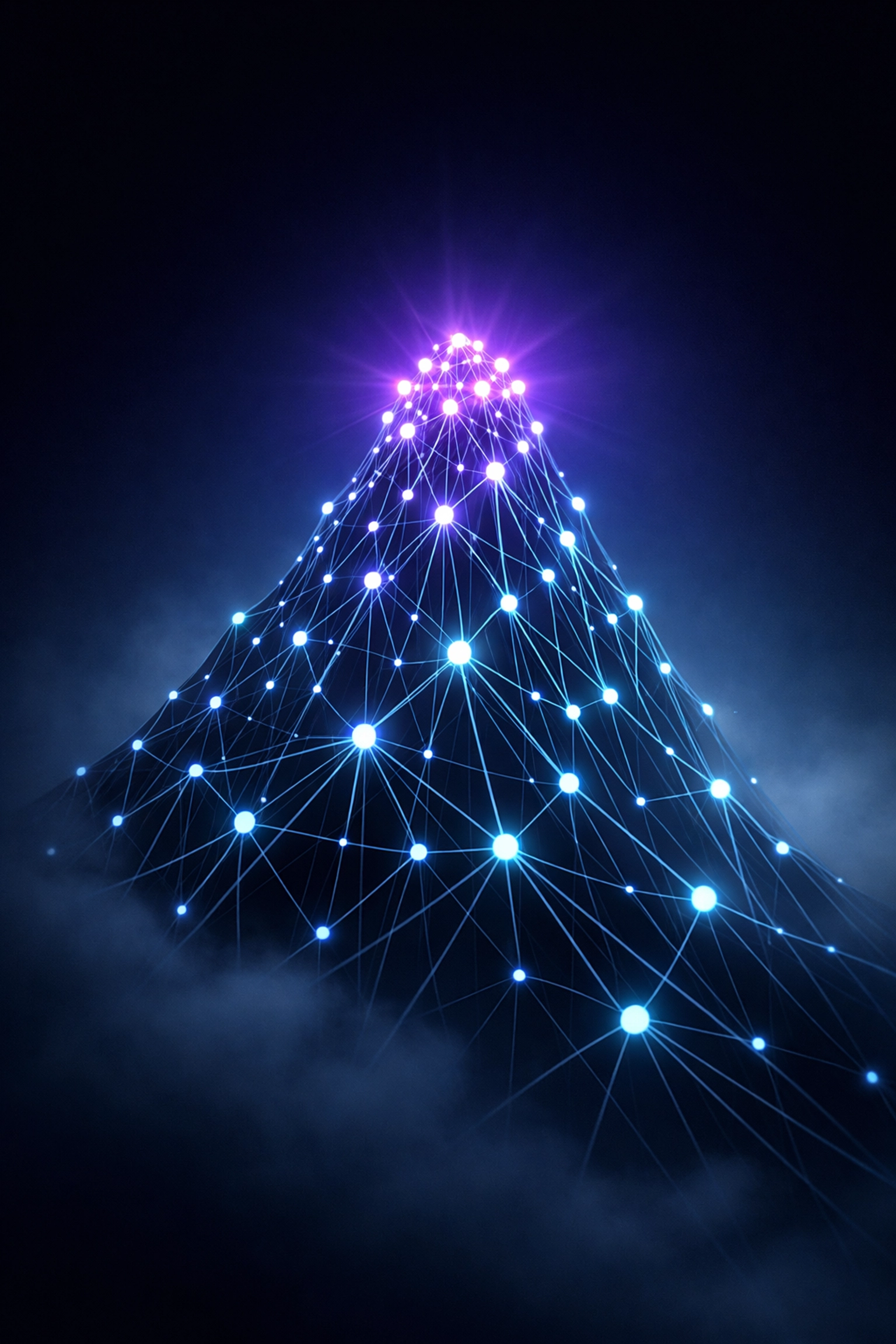 Digital neural network peak illustrating AI-powered SEO strategies for automated content scaling and ranking.