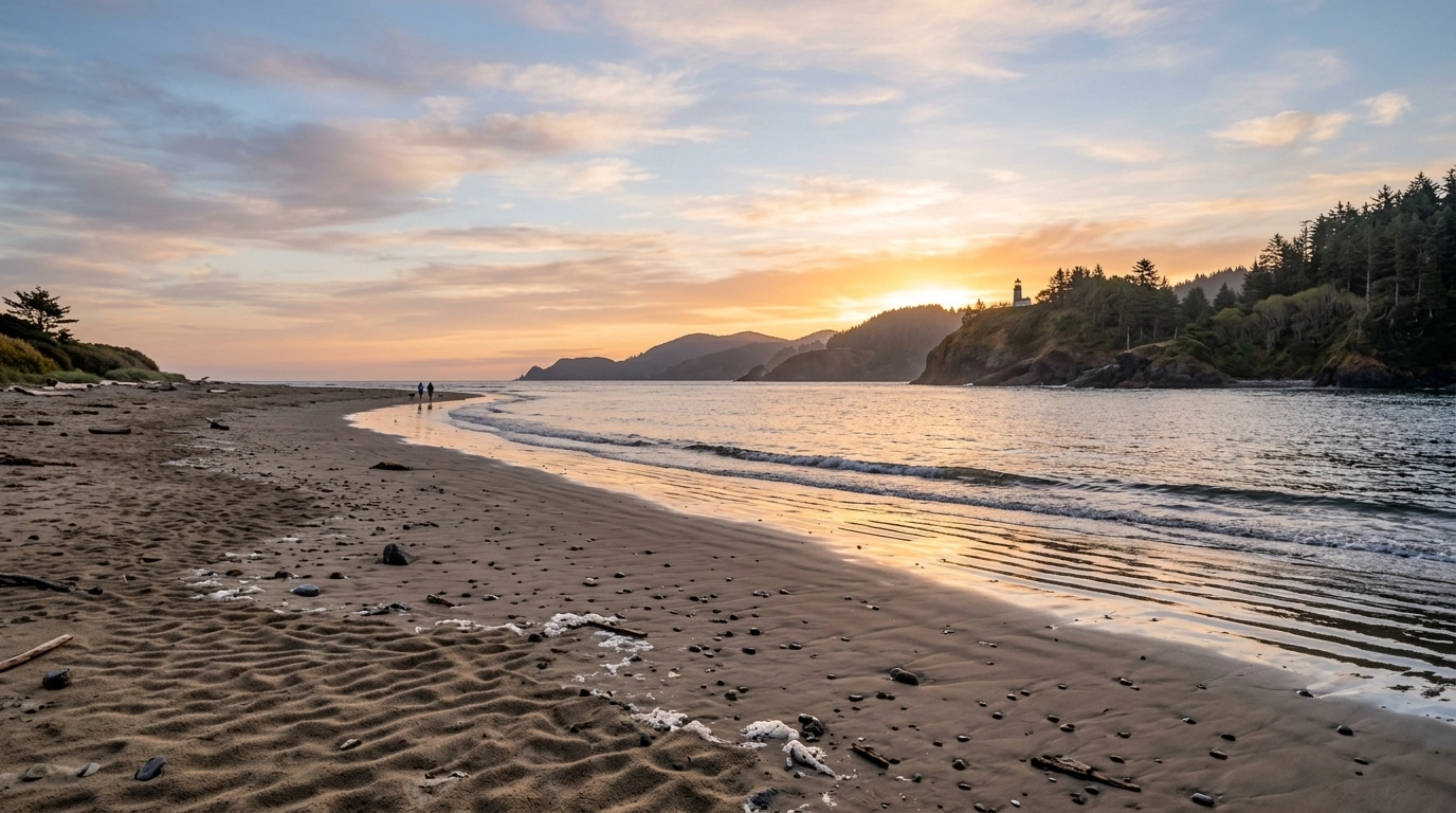 A serene coastal landscape at sunrise, representing the transition into a new phase of life with clarity and professional oversight.