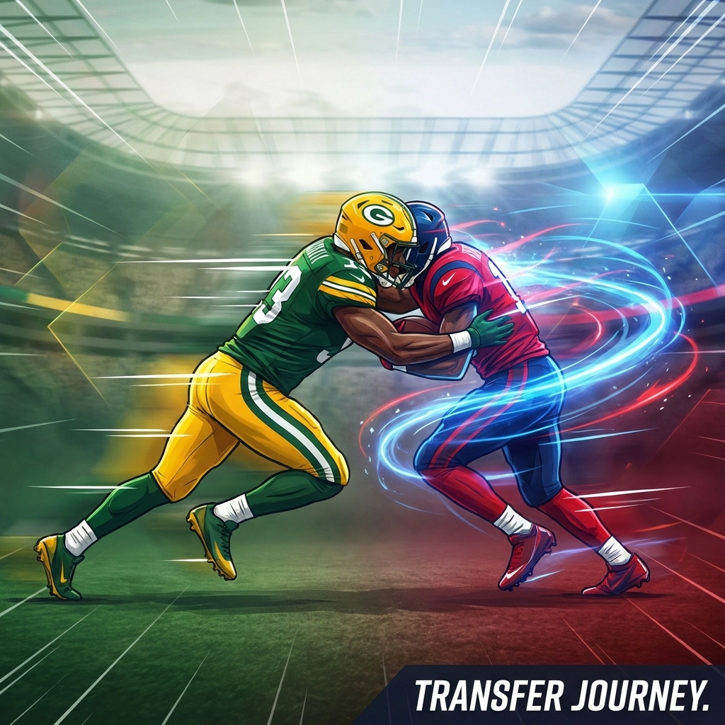 Defensive football player making a powerful tackle, symbolizing Blake Purchase's impact and transfer journey