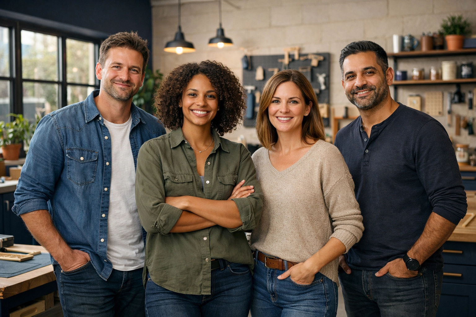 Diverse team in modern workspace exemplifying dignified leadership and employee engagement