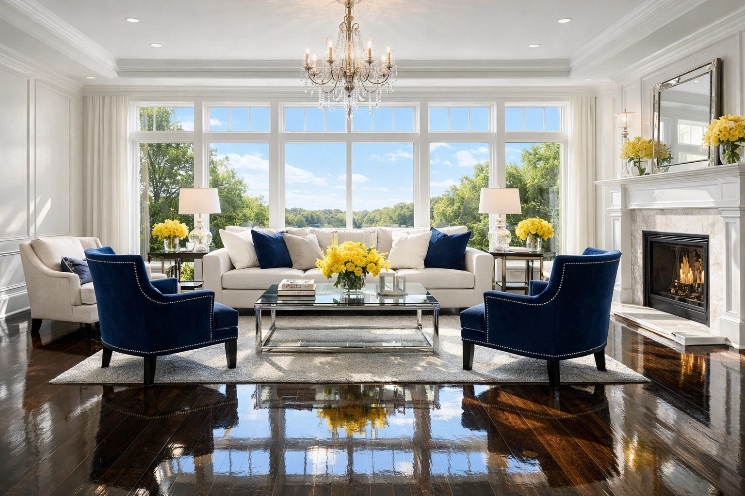 Sun-drenched Wellesley living room highlighting the value of realtor cleaning services for flawless showings.