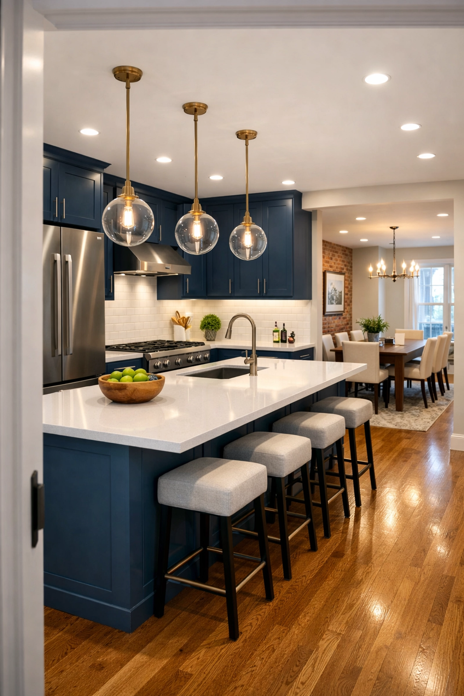 Sparkling modern kitchen in a South End Boston brownstone ready for a new tenant turnover.
