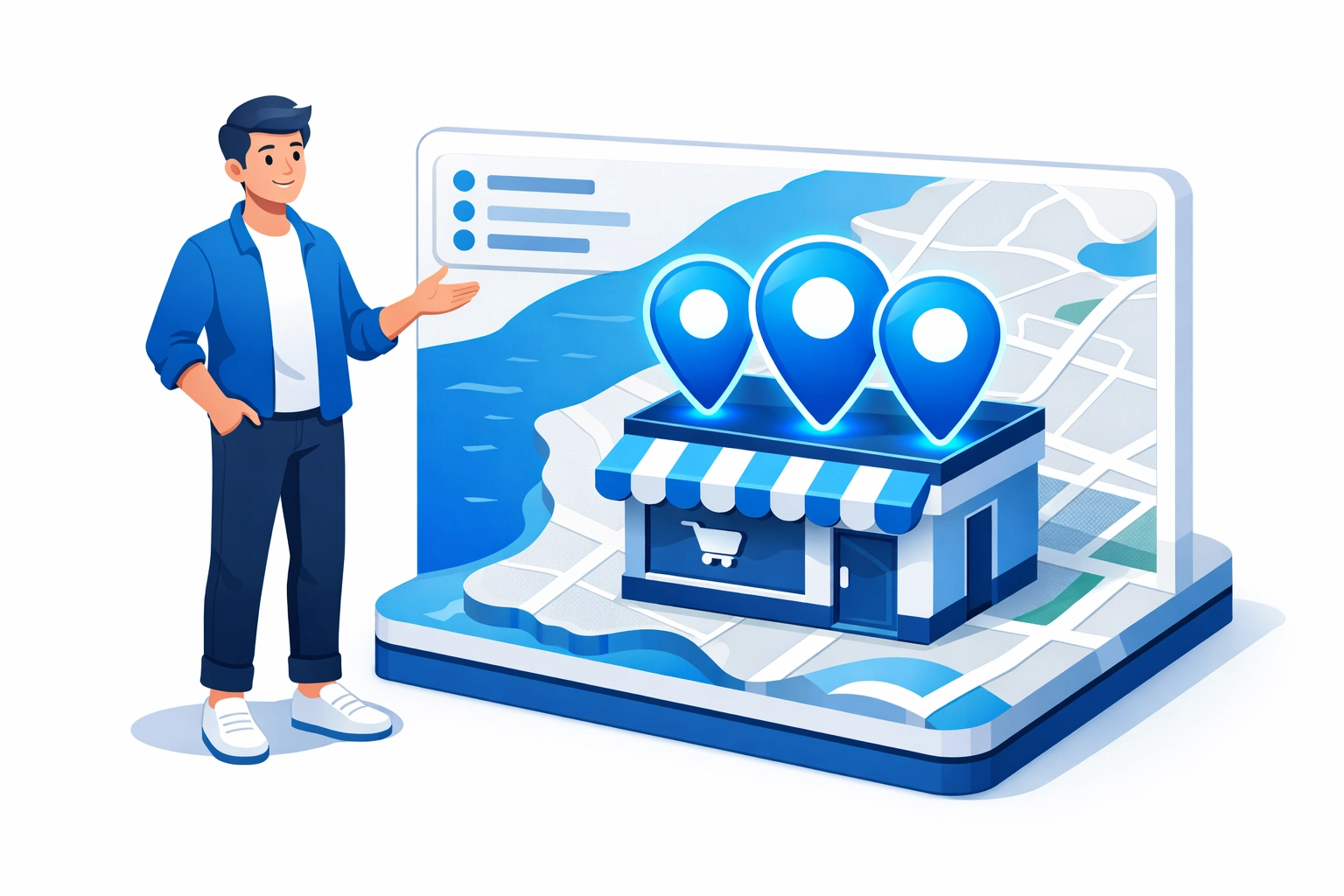 Modern illustration showing local SEO services dominating the Google Map Pack in Monmouth County.