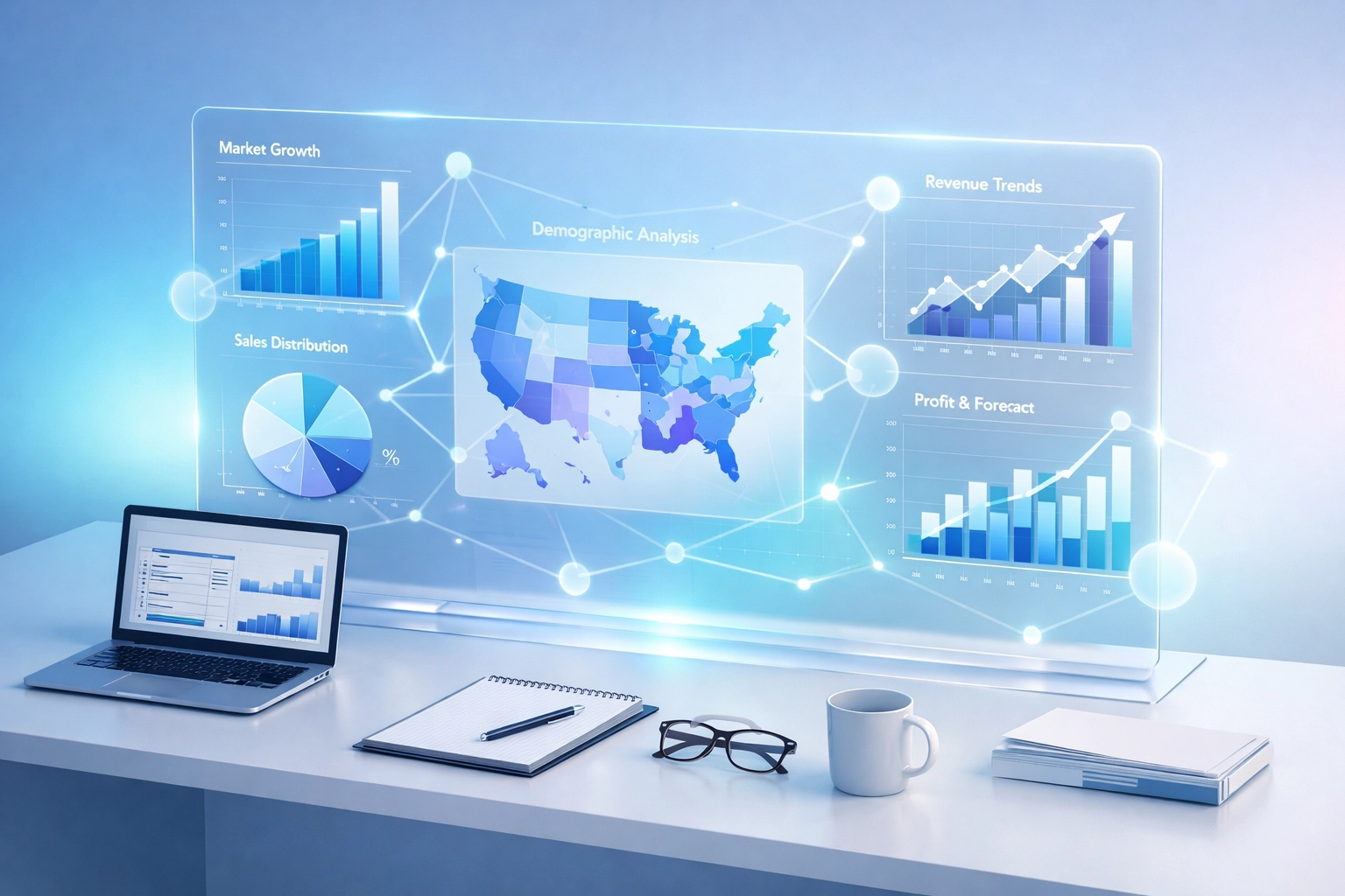 Market data and financial analysis charts for drug rehab feasibility study planning