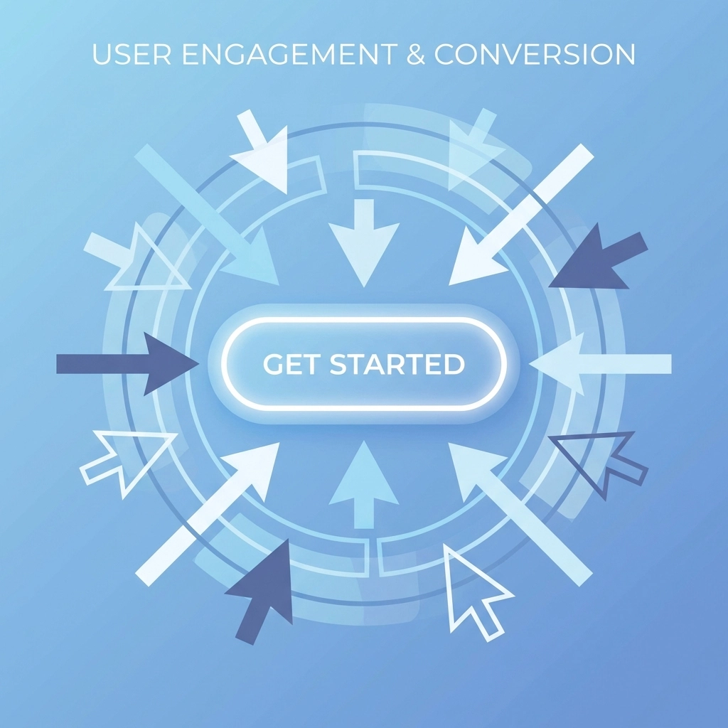 Glowing call-to-action button demonstrates effective CTA updates for better website engagement