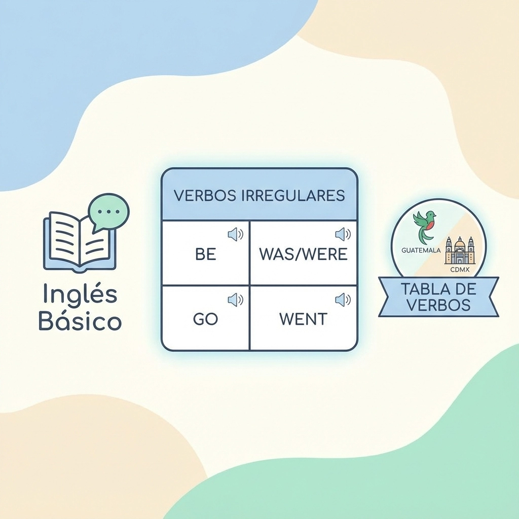 Inglés Básico: Tabla de Verbos Irregulares Más Usados con Pronunciación (Guatemala y CDMX)
