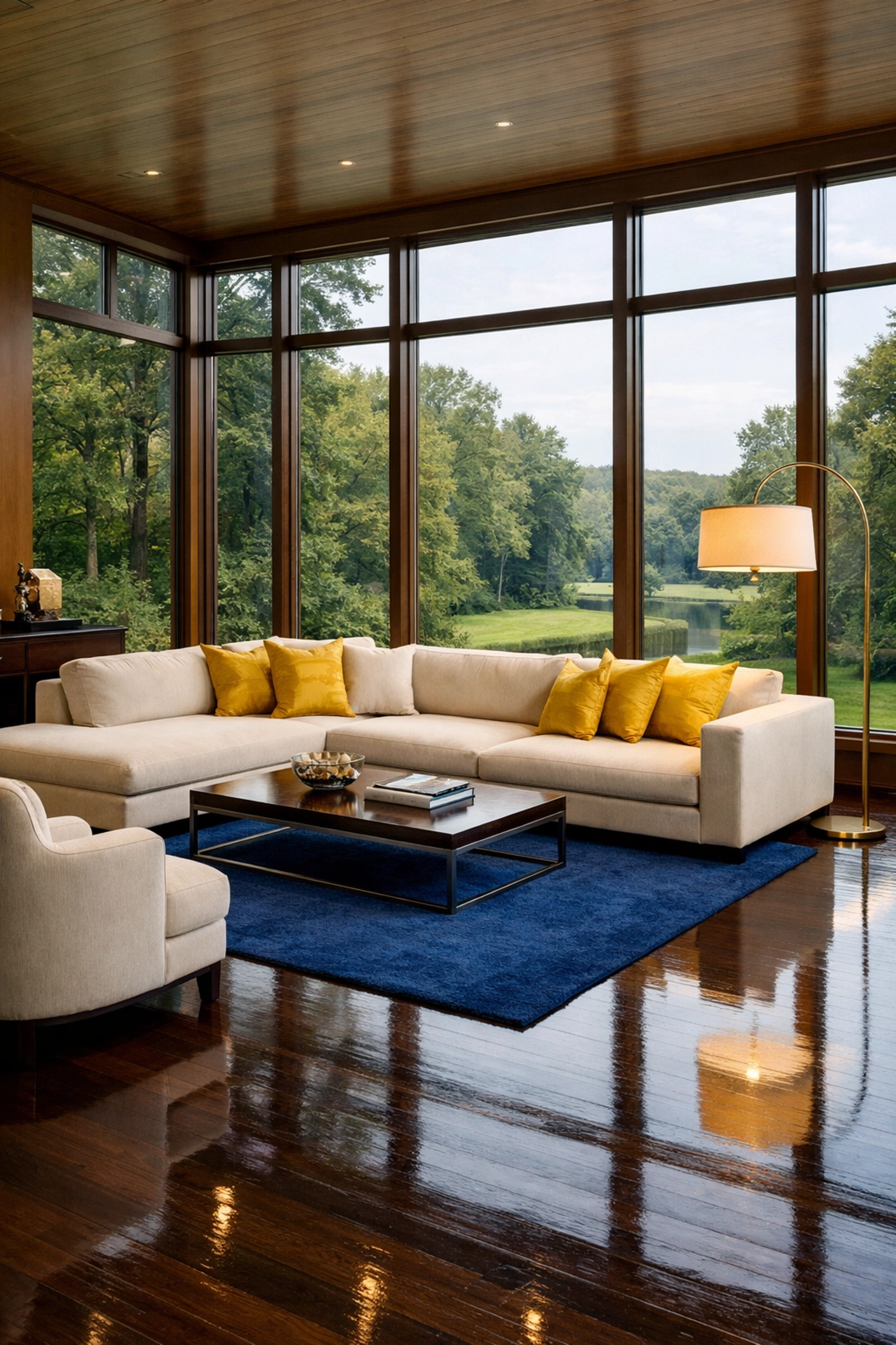 Immaculate Lincoln living room showcasing professional house cleaning Westford and Lincoln results.