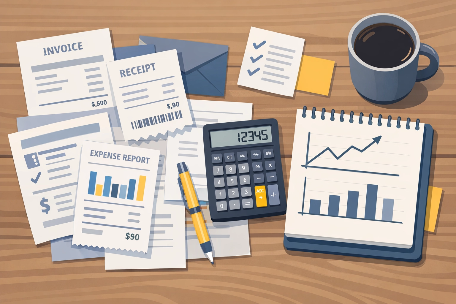 Freelancer organizing tax receipts and invoices for accurate 1099-K income reporting