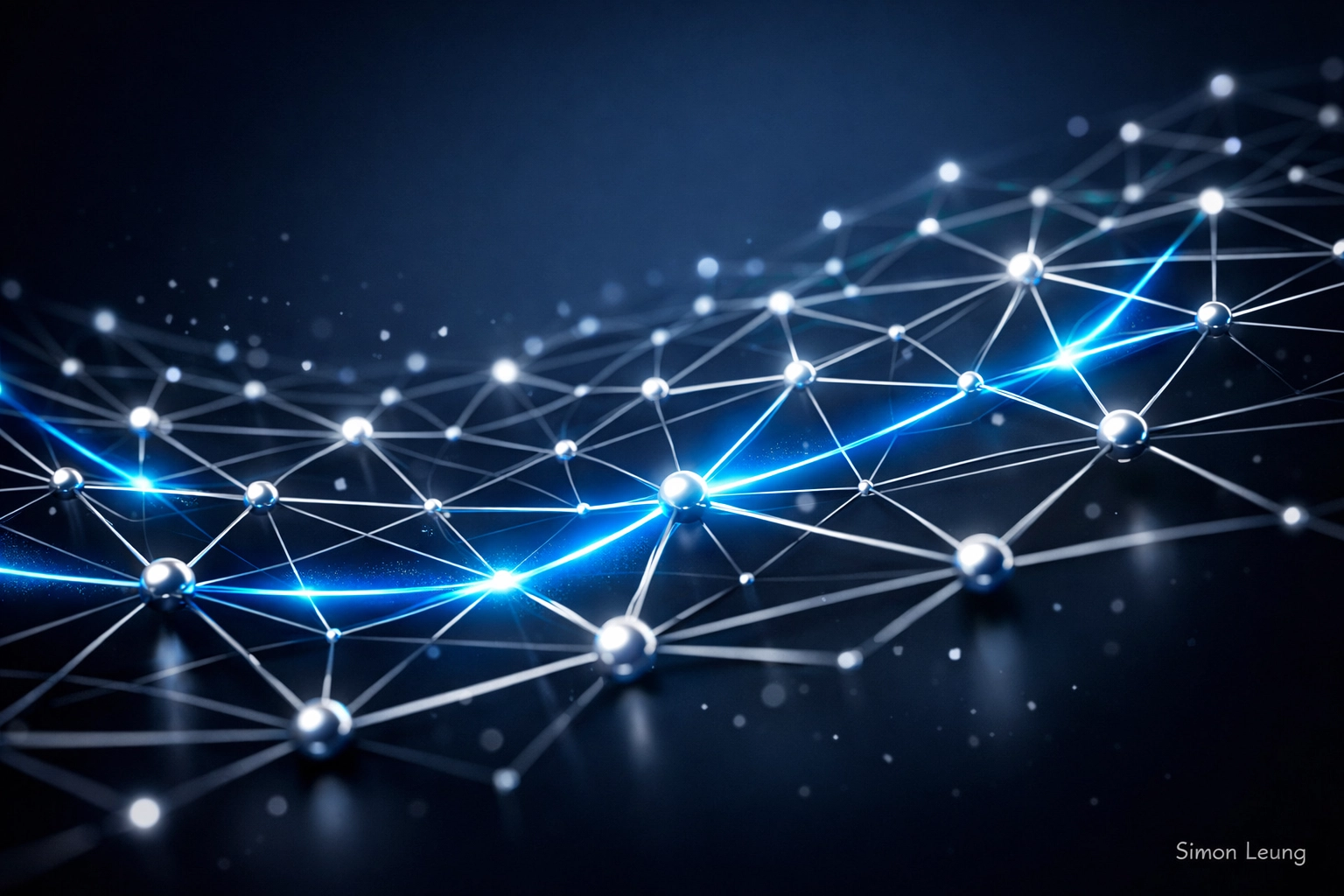 Interconnected digital network showing resilient business systems and data flow