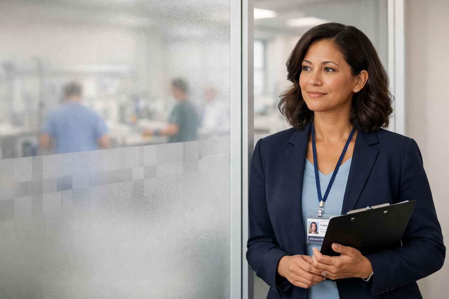 Healthcare administrator in a modern office, symbolizing the gap between payment models and patient care.