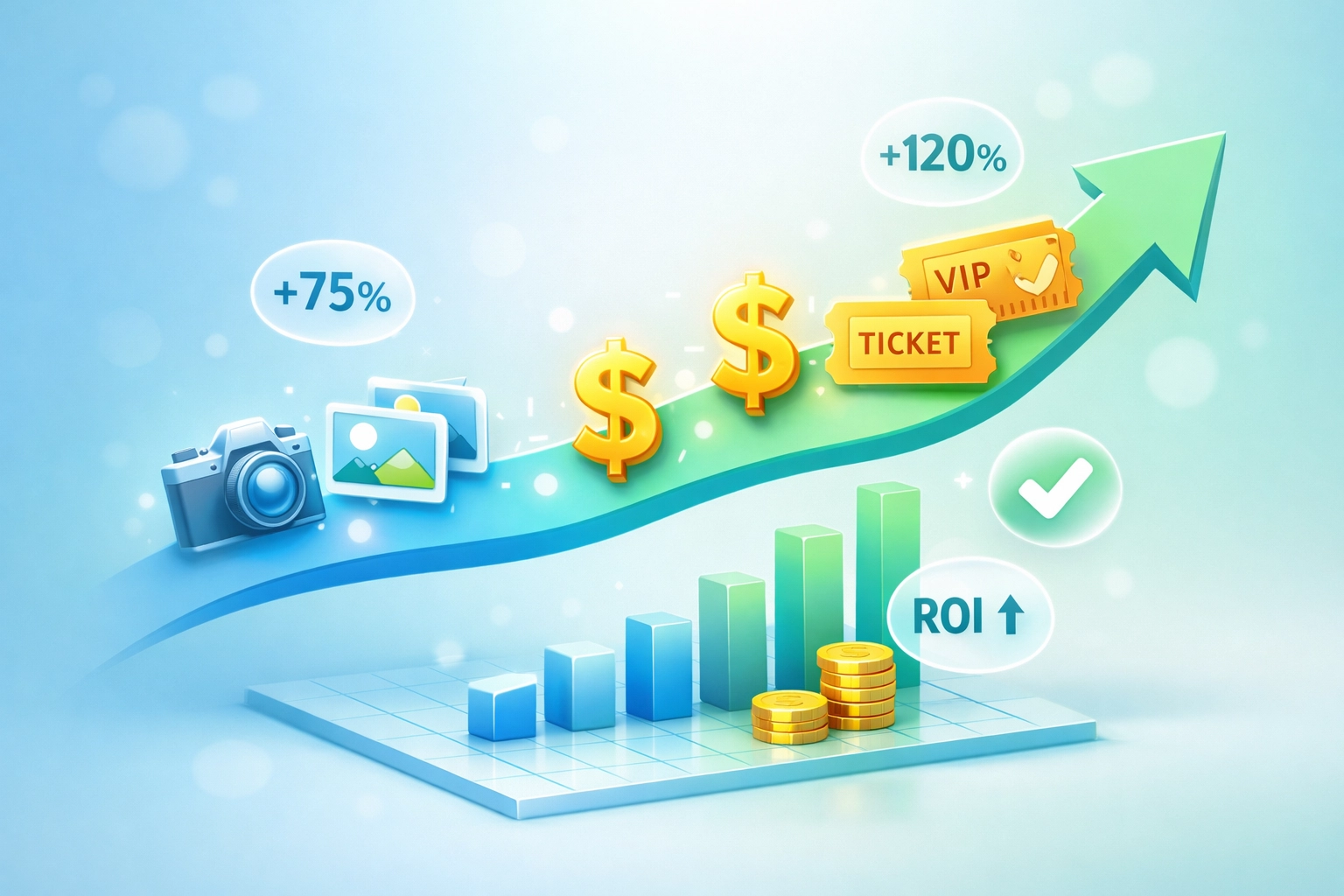 Graph showing ROI increase from professional photography investment for treatment centers