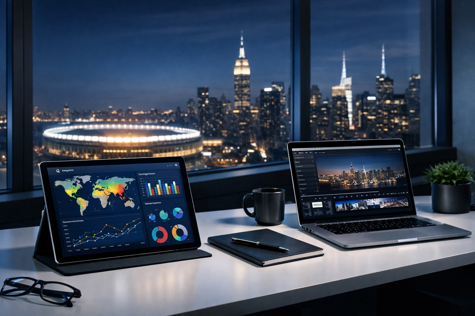 Data-driven analytics dashboard for media buyers tracking sports marketing performance and NIL campaign ROI.