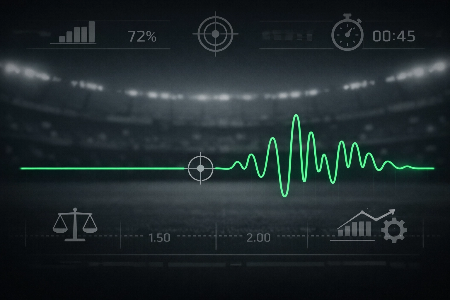 Analytical dashboard visualizing disciplined risk management for professional sports bettors.