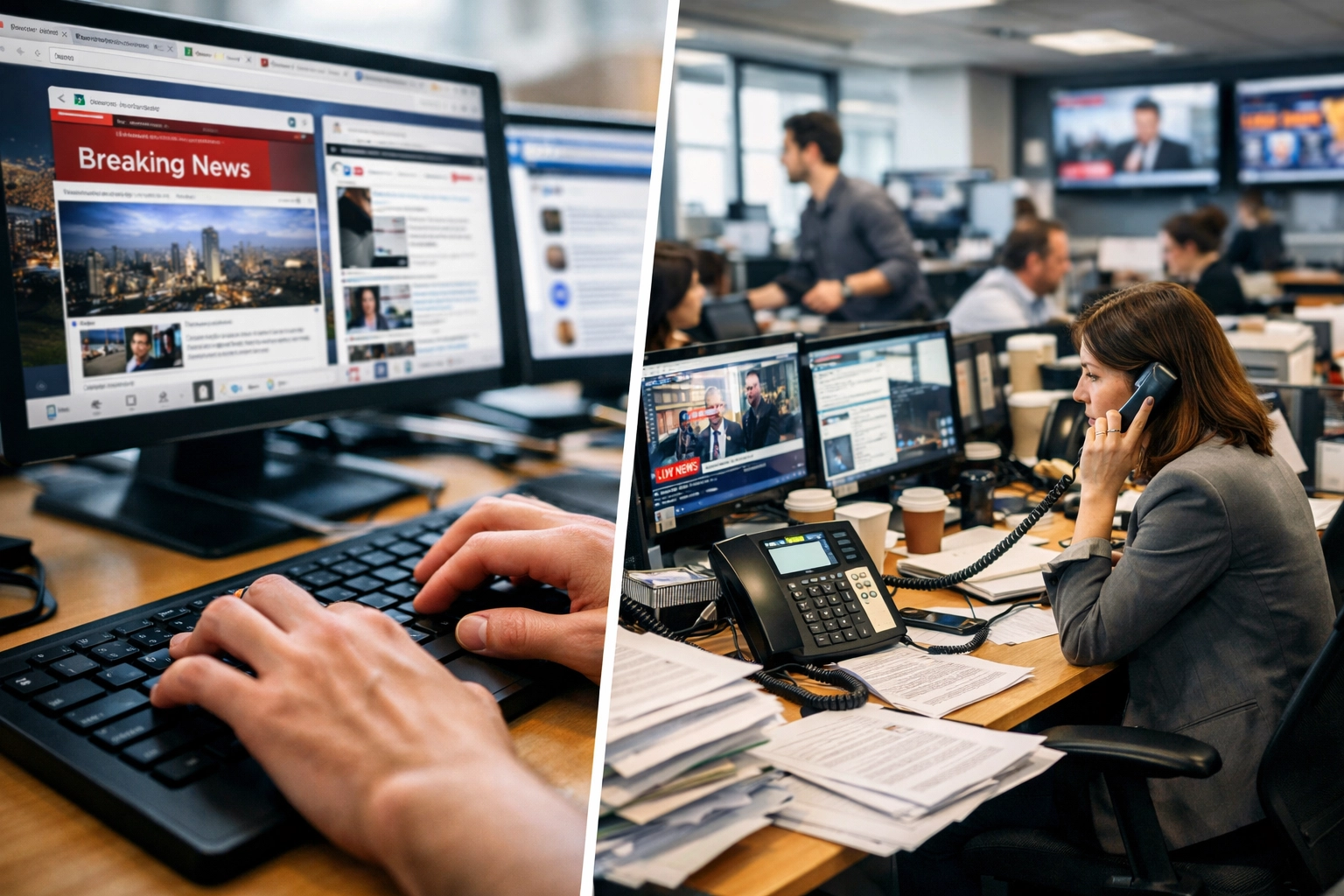 Press release distribution workflow showing media outreach and newsroom journalist engagement