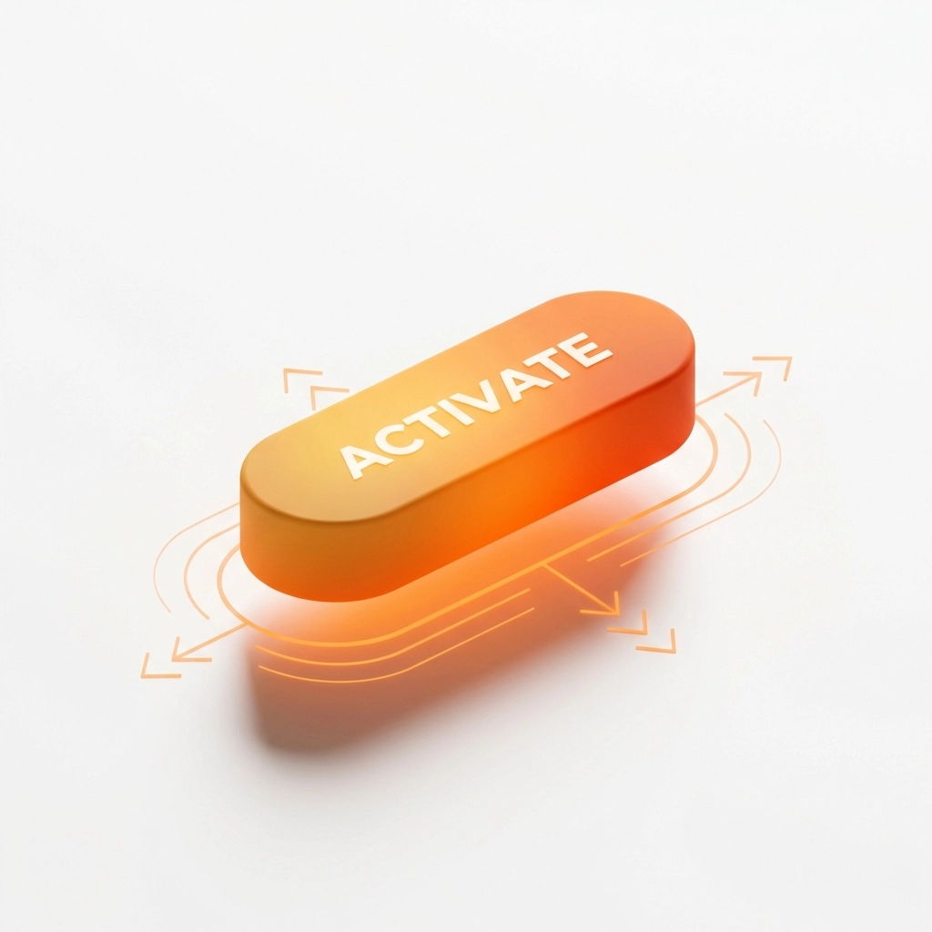 Minimalist illustration of a vibrant orange call-to-action button highlighting website conversion optimization.