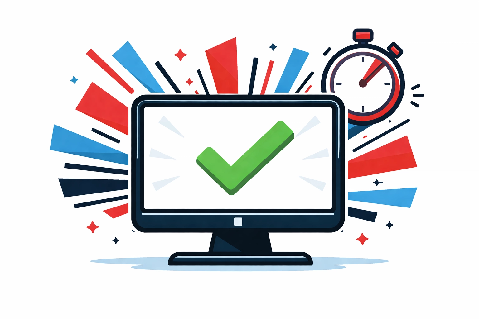 Computer screen displaying instant ADR exam results for professional drivers