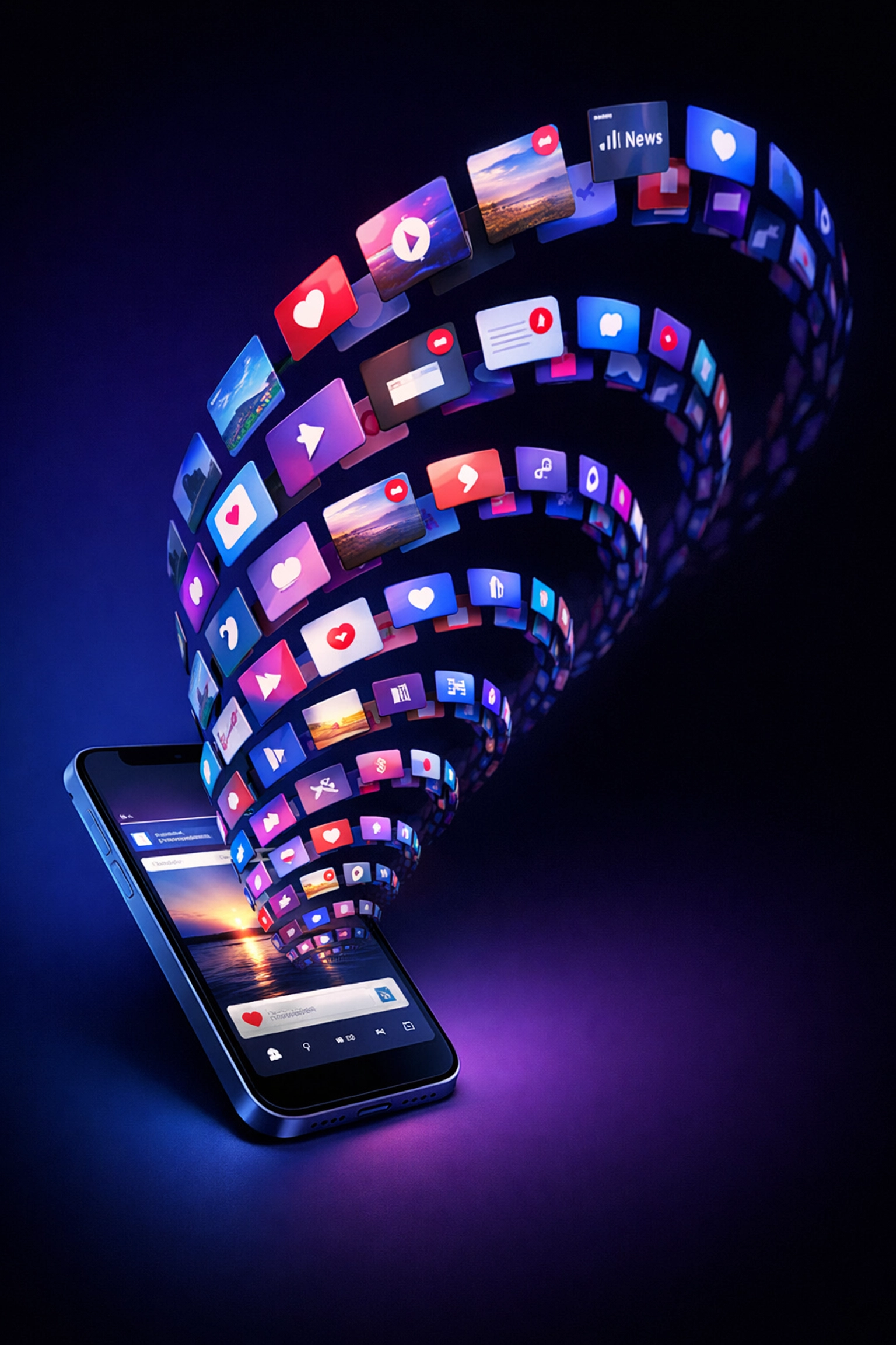 Smartphone displaying infinite scroll of social media content illustrating TikTok's addictive design