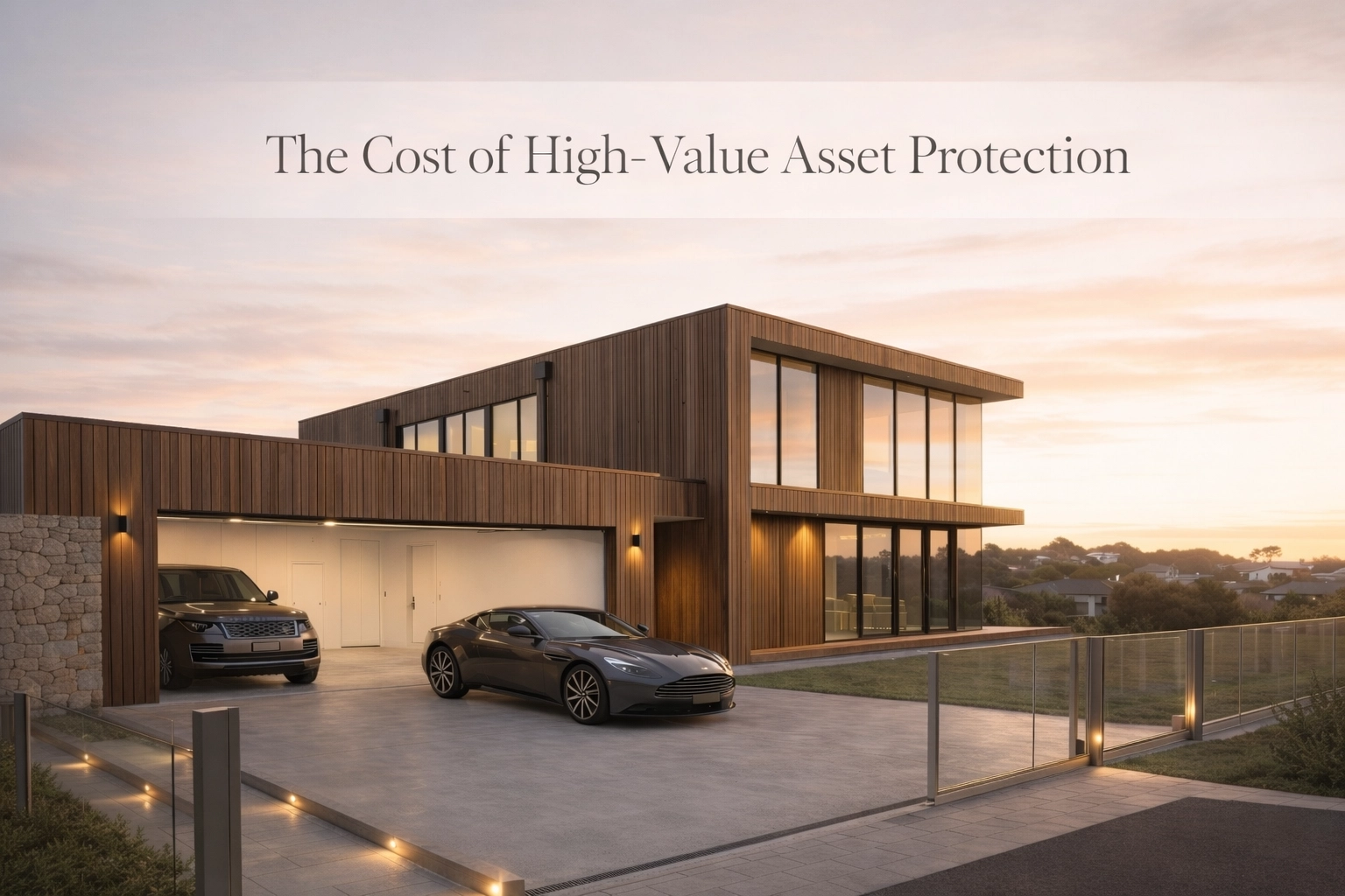 [HERO] Private Client realtor brochure style hero image with title: The Cost of High-Value Asset Protection