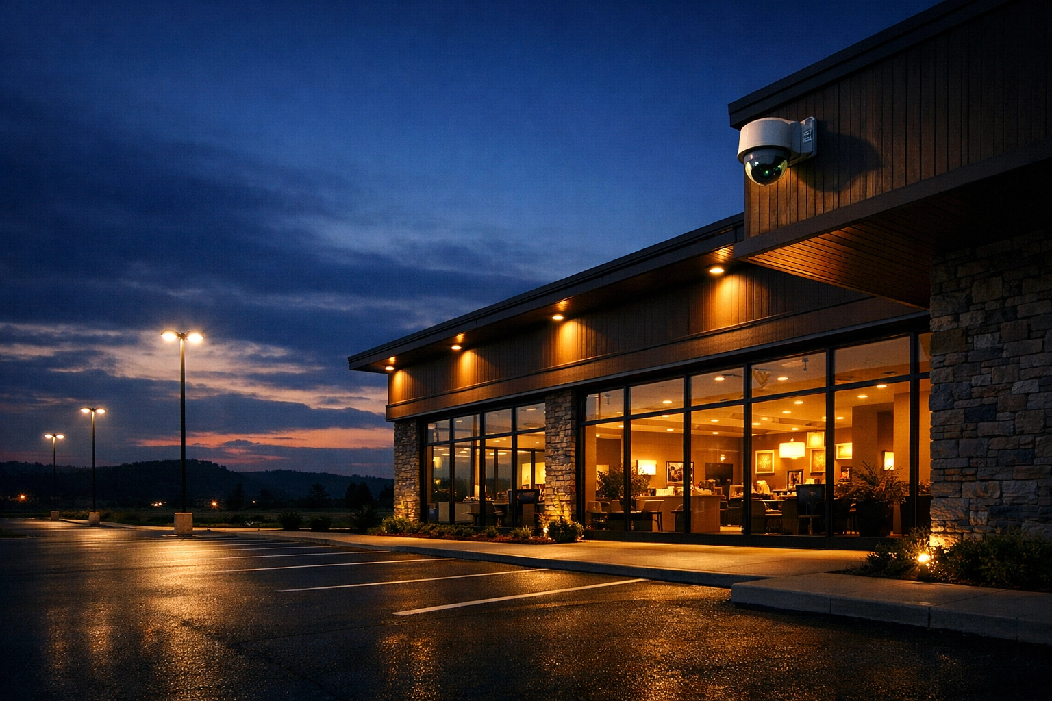 Business security camera installation providing IT support for Georgetown KY warehouse surveillance.