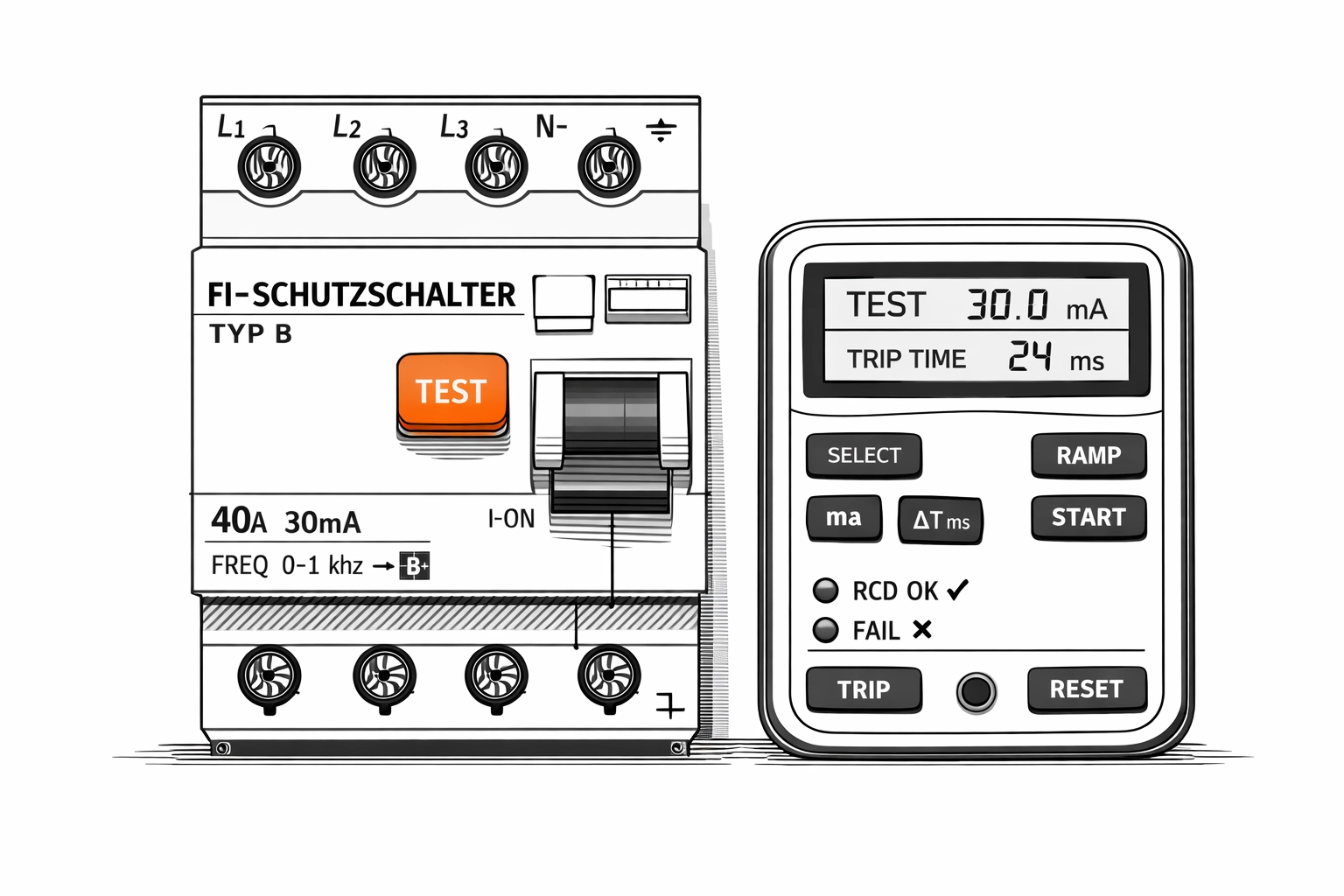 FI-Schutzschalter Typ B sorgt für Sicherheit bei der Wallbox Installation.