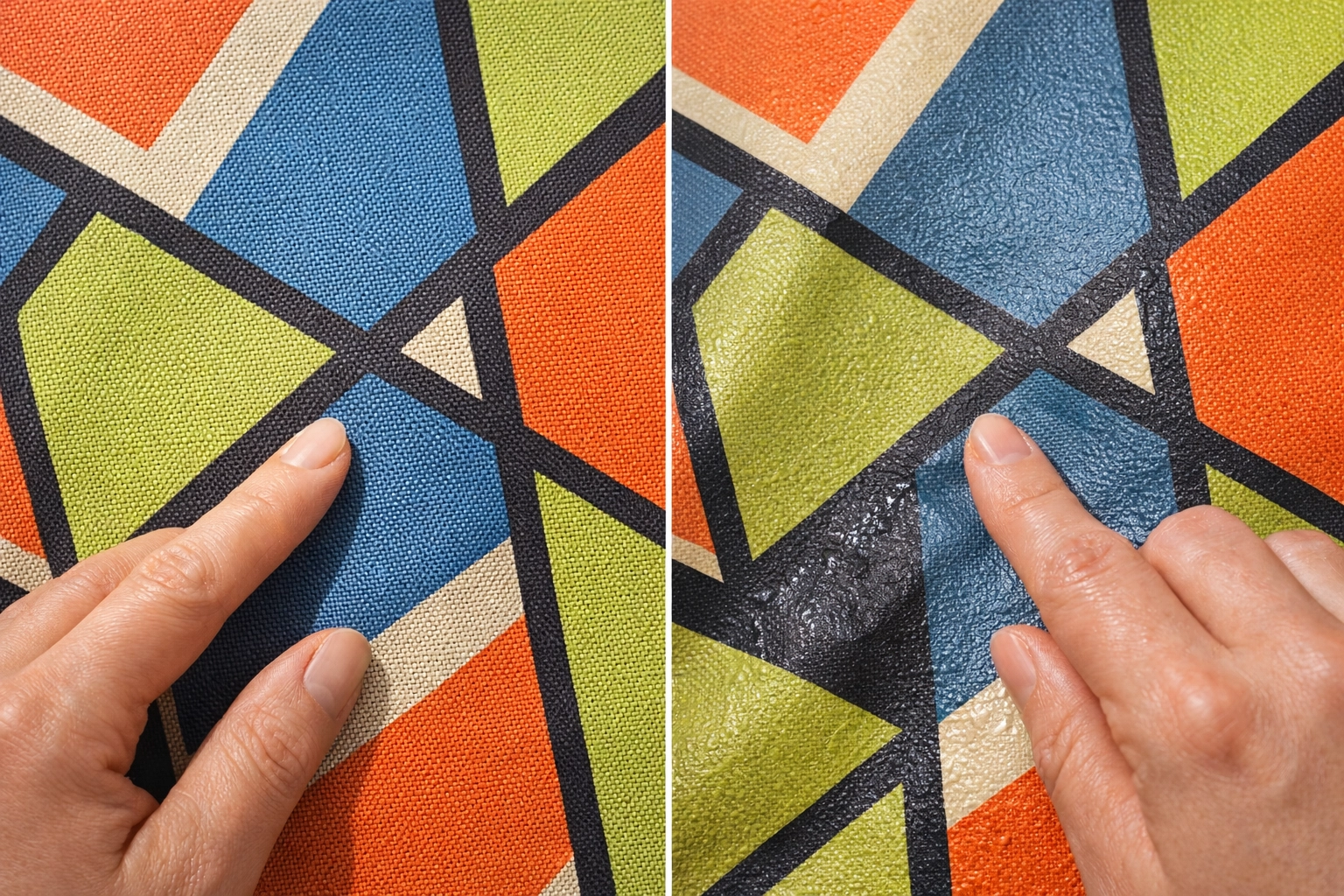 Comparison of premium non-toxic wallpaper versus cheap PVC wallpaper quality and texture