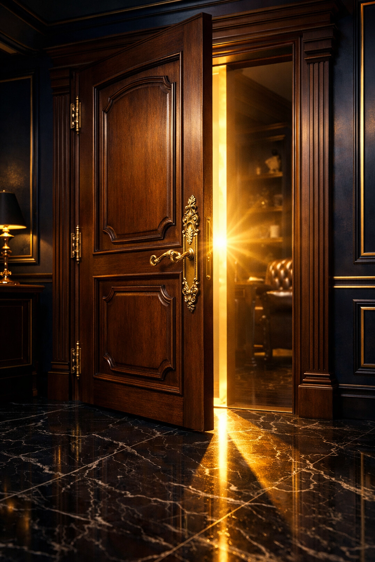 Open door with golden light representing exclusive accredited investor access to private equity opportunities