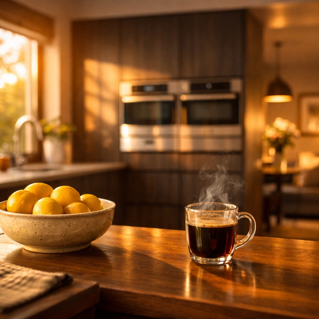 A professional kitchen renovation in Bognor Regis showing a modern breakfast bar and integrated appliances.