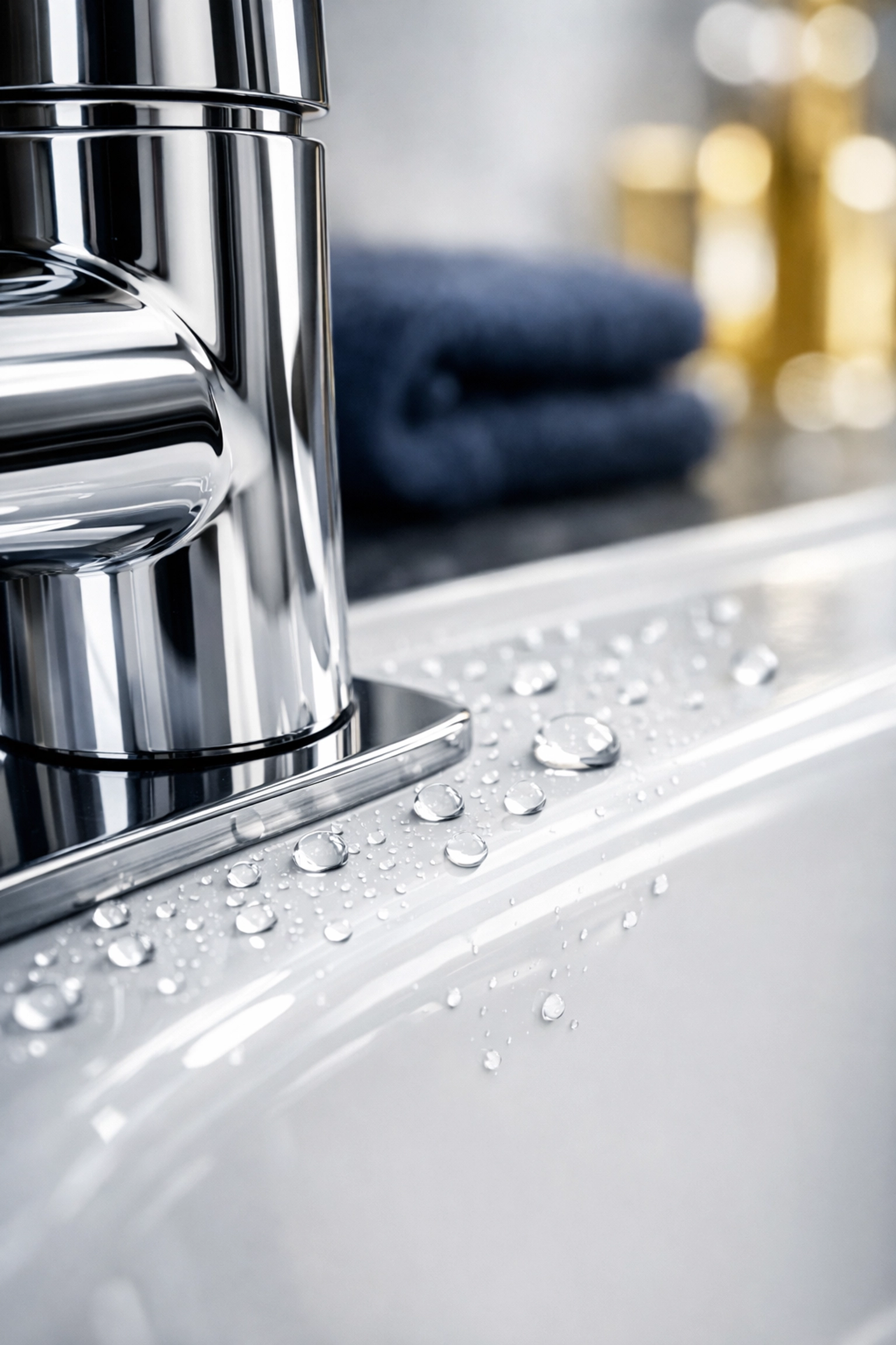Sanitized bathroom faucet and white porcelain sink in a professionally cleaned Leominster apartment.