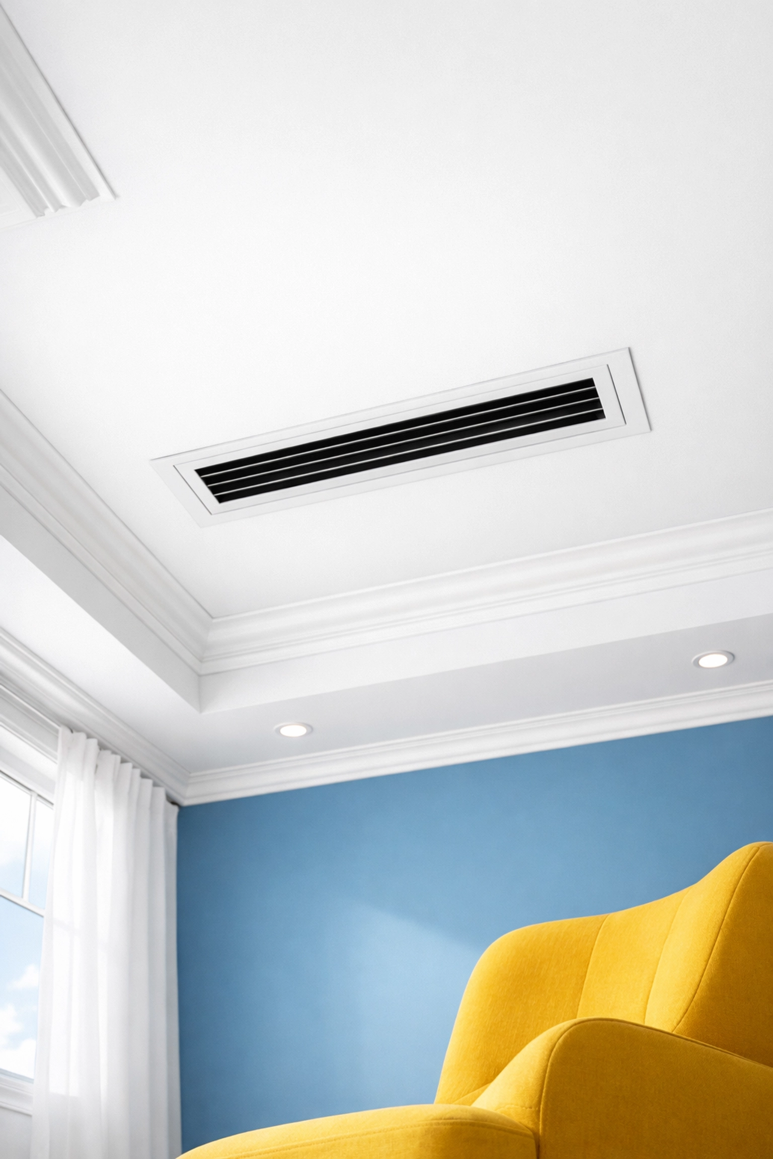 Clean HVAC air vent in a Carlisle home, highlighting improved air quality after post construction cleaning.