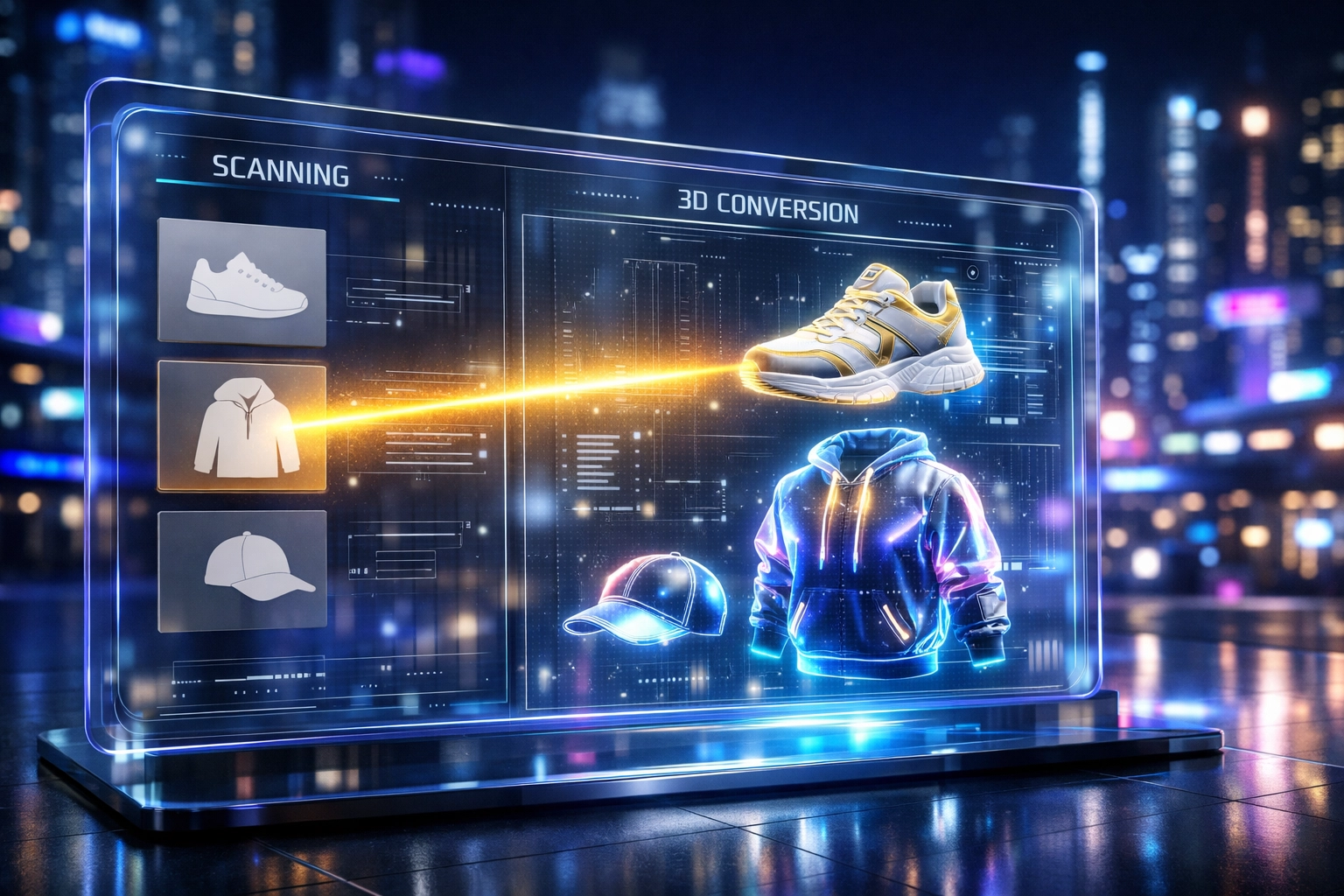 Larecoin AI technology scanning 2D inventory to create digital wearables for immersive metaverse shopping experiences.