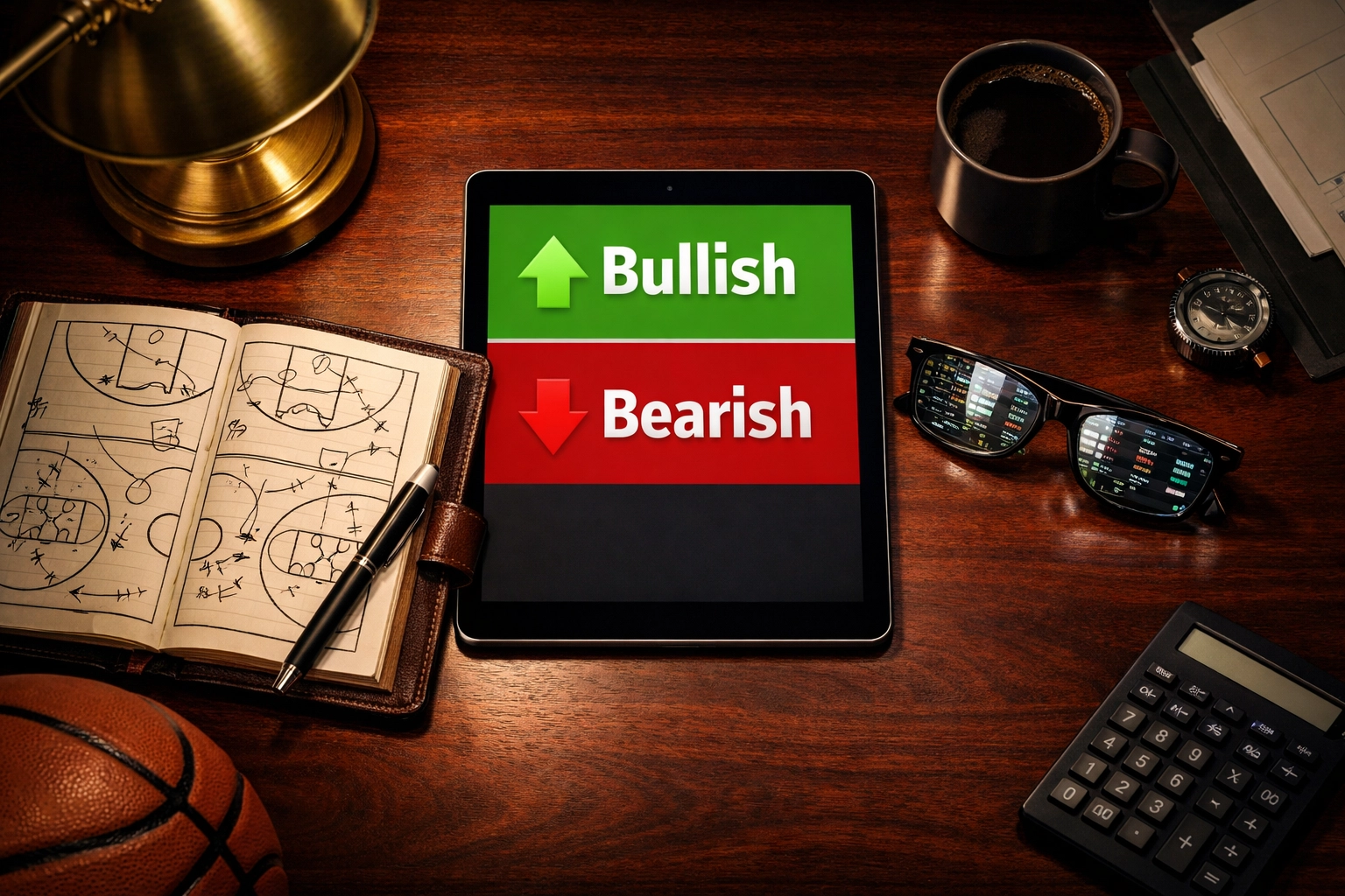 Sports betting analytics desk with bullish and bearish trends for the Celtics and Grizzlies game.