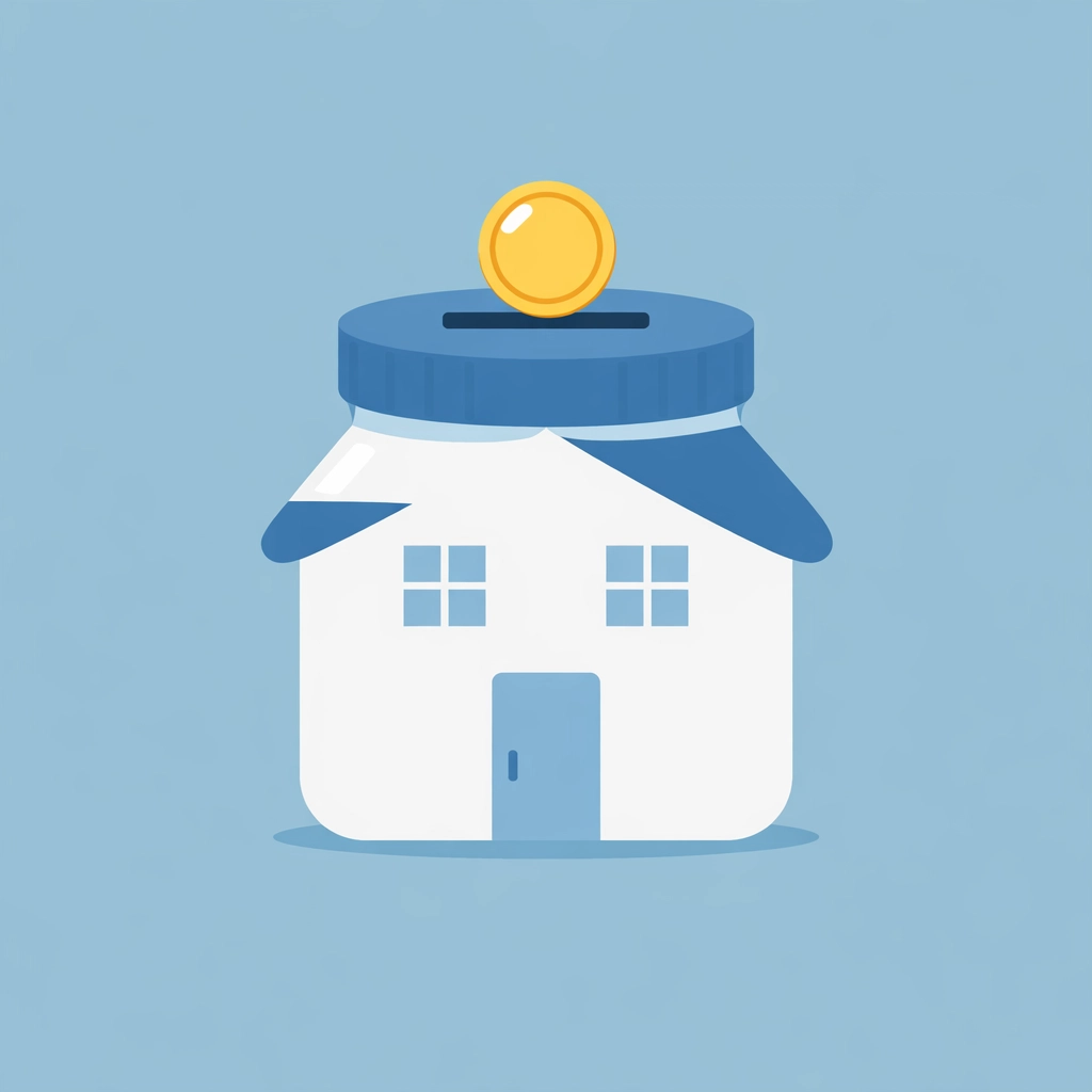 Concepto de ahorro para el pago inicial o down payment de una casa para familias latinas.