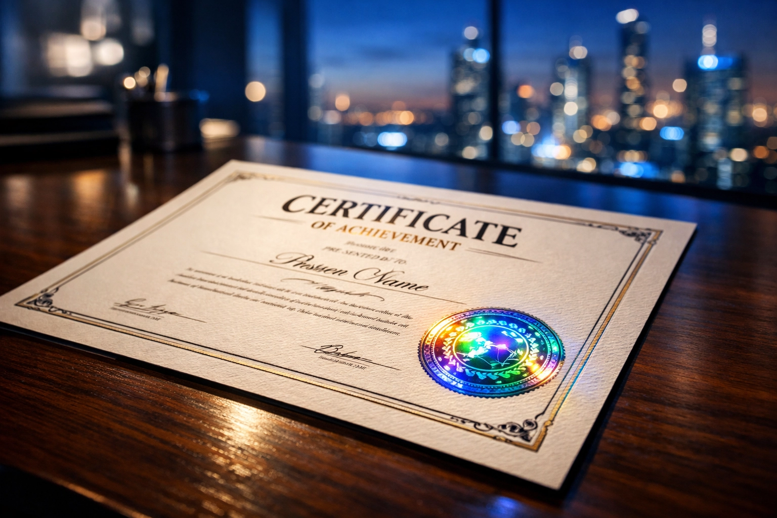 Professionelles Zertifikat in KI-Training als Nachweis für rechtssichere Kompetenz im Unternehmen.