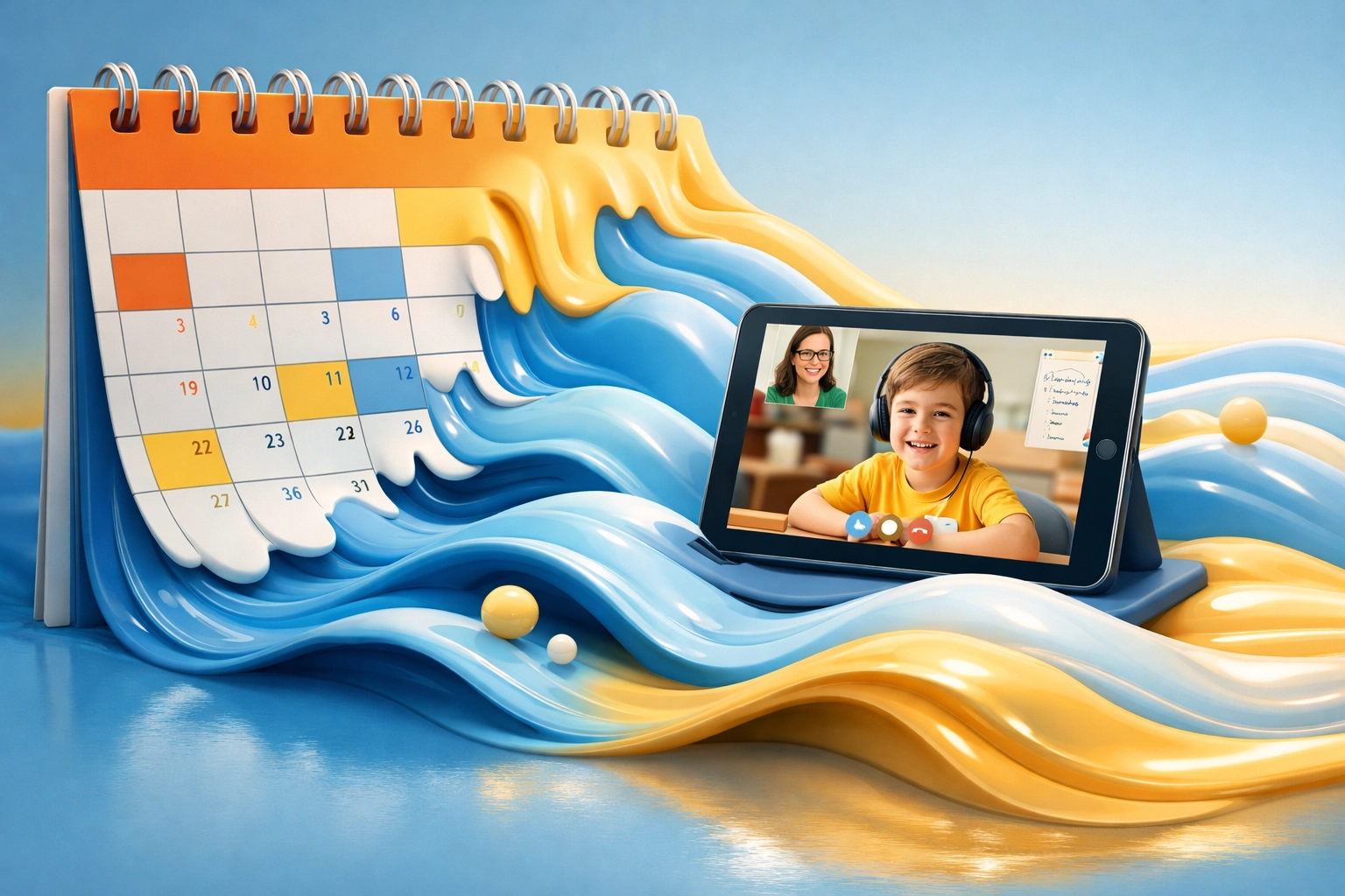 Visualizing flexible online A Level tutors fitting seamlessly into a busy student's exam schedule.