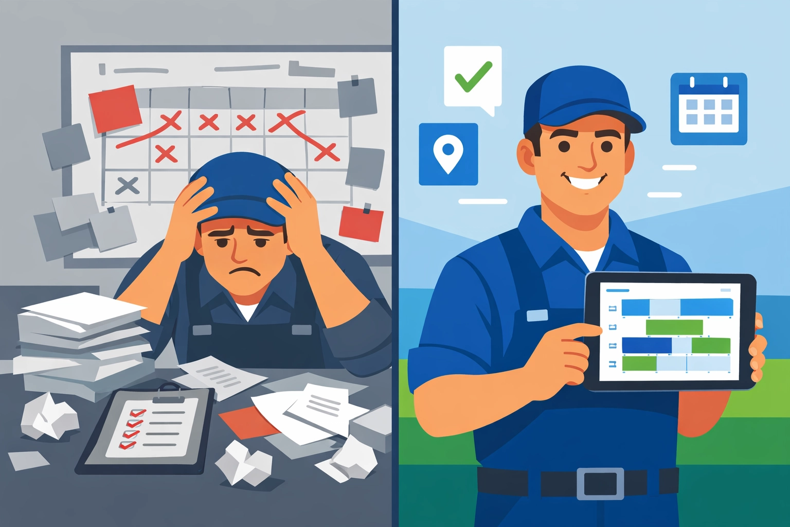 Comparison of paper-based vs digital appliance repair scheduling software systems