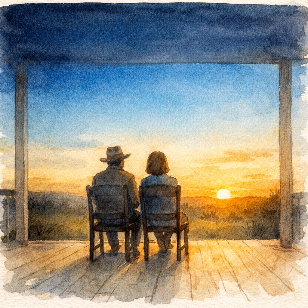 Two people sitting together in silent solidarity during a transformational moment by Dr. Layne McDonald - www.laynemcdonald.com