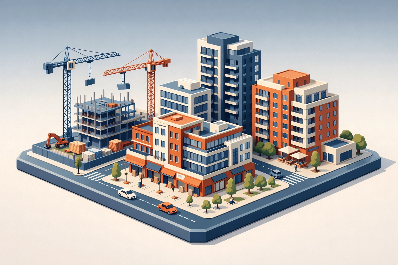 Real estate investment portfolio including multifamily properties and urban development projects