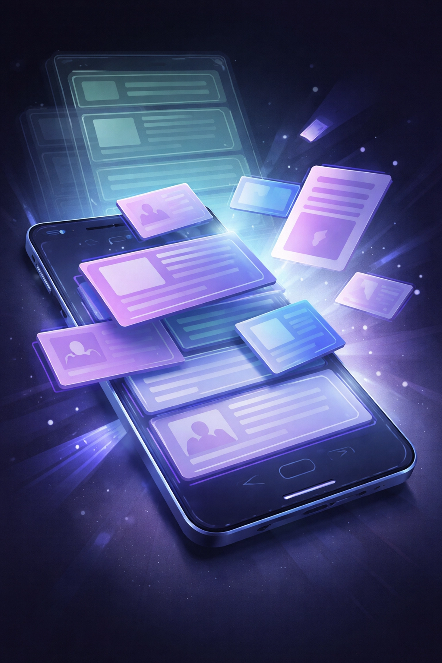 Mobile screen with shifting content blocks, highlighting how layout instability affects mobile SEO rankings.